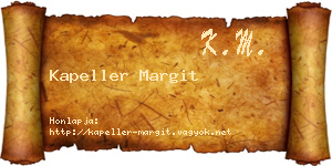 Kapeller Margit névjegykártya